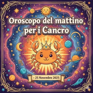 Oroscopo del Mattino – 25 Novembre 2025 per il Cancro