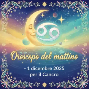 Oroscopo del mattino – 1 dicembre 2025 per il Cancro