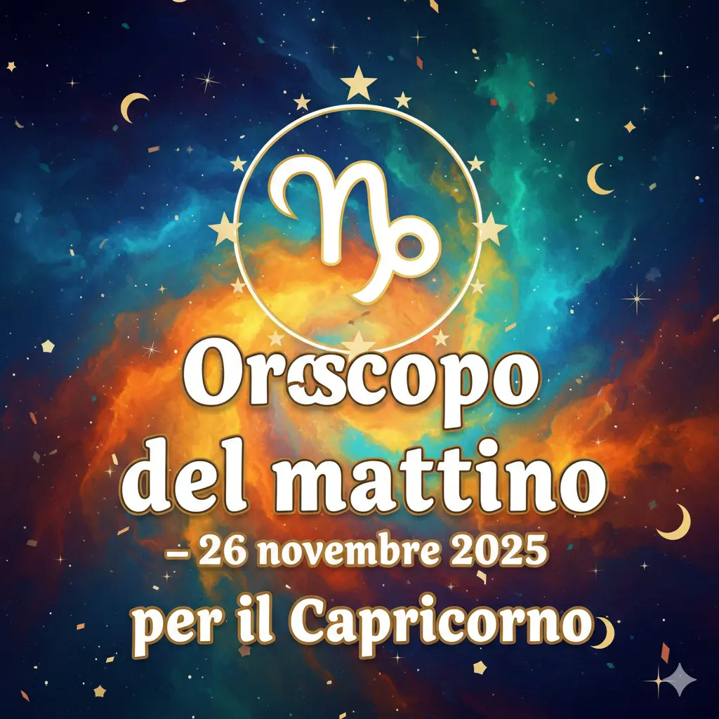 Oroscopo del mattino – 26 novembre 2025 per il Capricorno