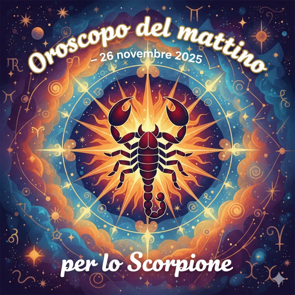 Oroscopo del mattino – 26 novembre 2025 per lo Scorpione