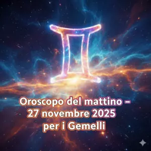 Oroscopo del mattino – 27 novembre 2025 per i Gemelli