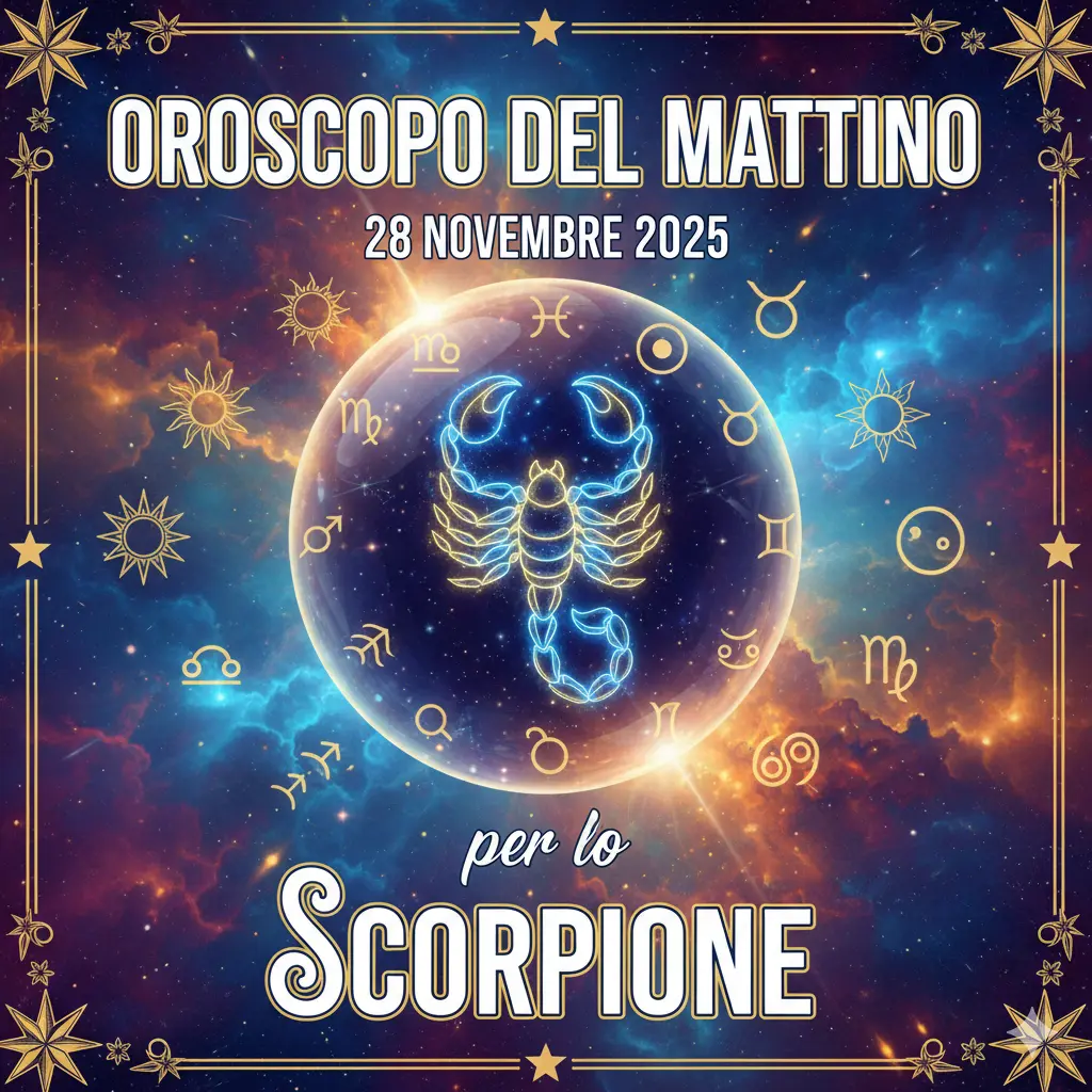 Oroscopo del mattino – 28 Novembre 2025 per lo Scorpione
