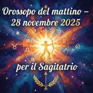 Oroscopo del mattino – 28 novembre 2025 per il Sagittario