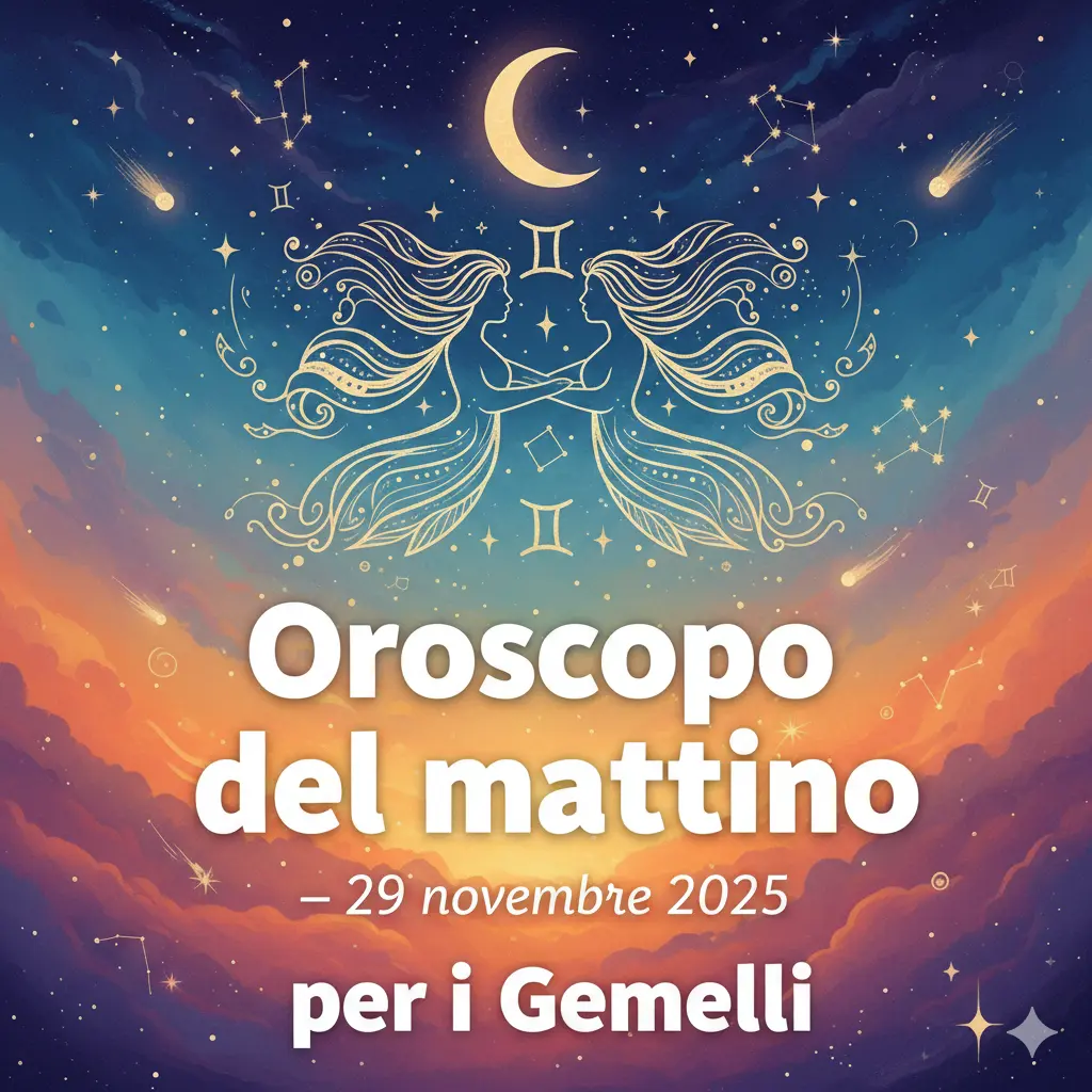 Oroscopo del mattino – 29 novembre 2025 per i Gemelli