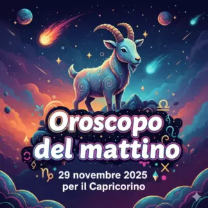 Oroscopo del mattino – 29 novembre 2025 per il Capricorno