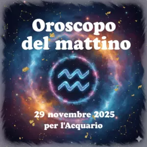 Oroscopo del mattino – 29 novembre 2025 per l’Acquario