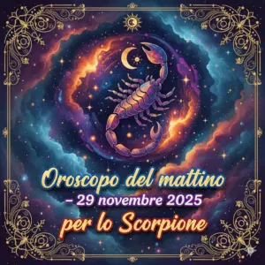 Oroscopo del mattino – 29 novembre 2025 per lo Scorpione