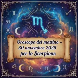 Oroscopo del mattino – 30 novembre 2025 per lo Scorpione