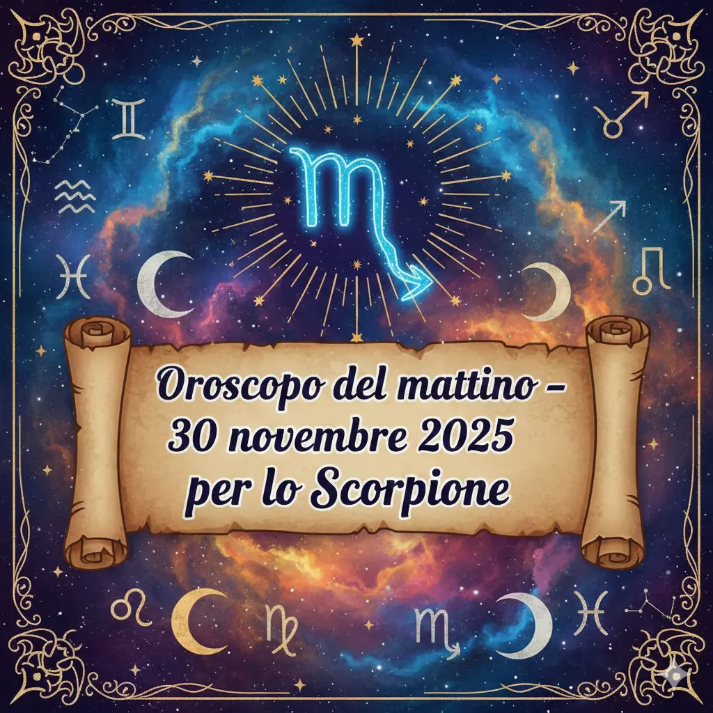 Oroscopo del mattino – 30 novembre 2025 per lo Scorpione