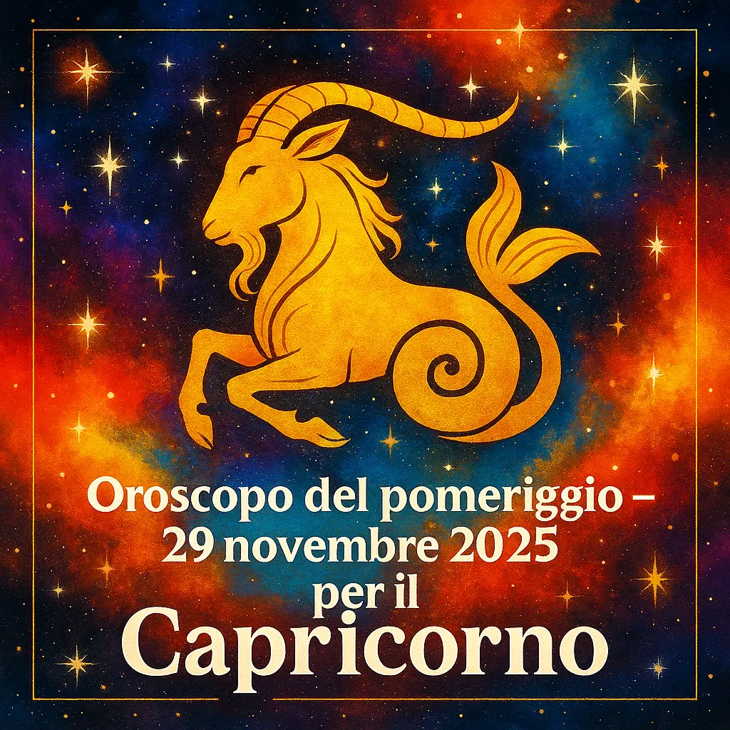 Oroscopo del pomeriggio – 29 novembre 2025 per il Capricorno
