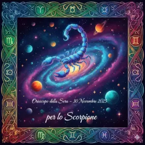 Oroscopo della Sera – 30 Novembre 2025 per lo Scorpione