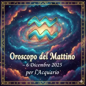 Oroscopo del Mattino – 6 Dicembre 2025 per l’Acquario