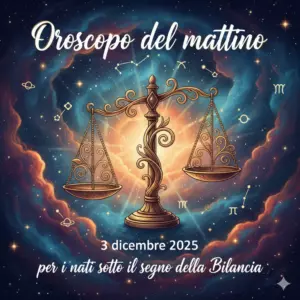 Oroscopo del mattino – 3 dicembre 2025 per i nati sotto il segno della Bilancia