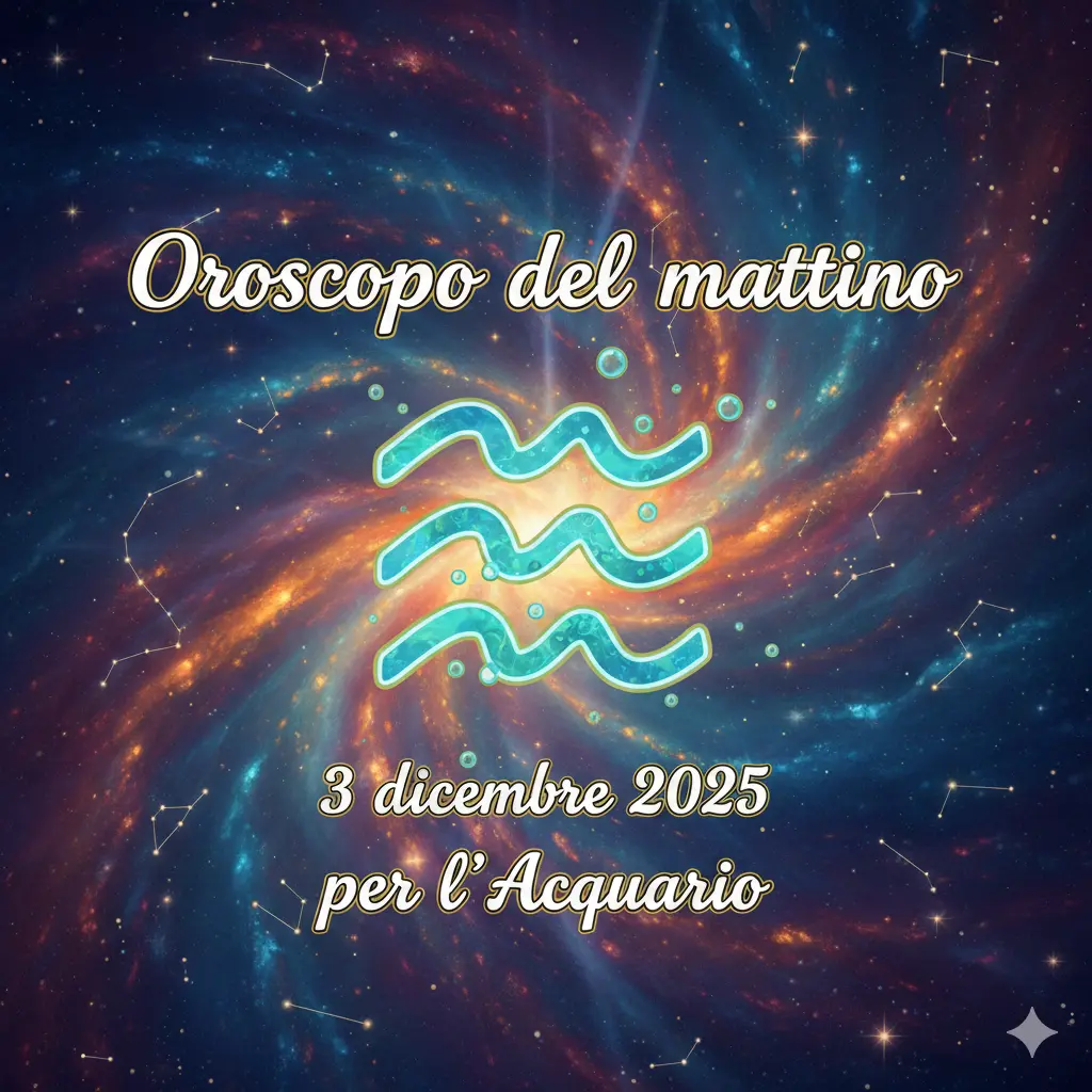 Oroscopo del mattino – 3 dicembre 2025 per l’Acquario