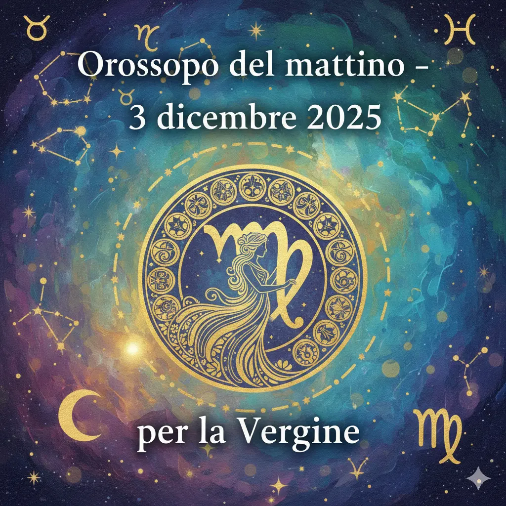 Oroscopo del mattino – 3 dicembre 2025 per la Vergine