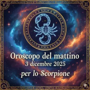 Oroscopo del mattino – 3 dicembre 2025 per lo Scorpione