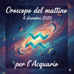 Oroscopo del mattino – 4 dicembre 2025 per l’Acquario