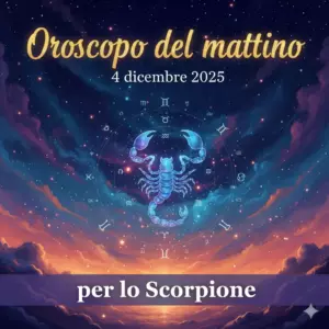 Oroscopo del mattino – 4 dicembre 2025 per lo Scorpione