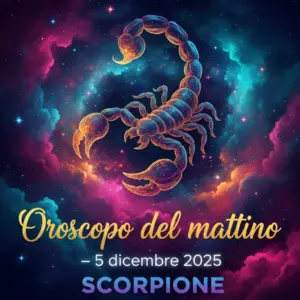 Oroscopo del mattino – 5 dicembre 2025 per lo Scorpione