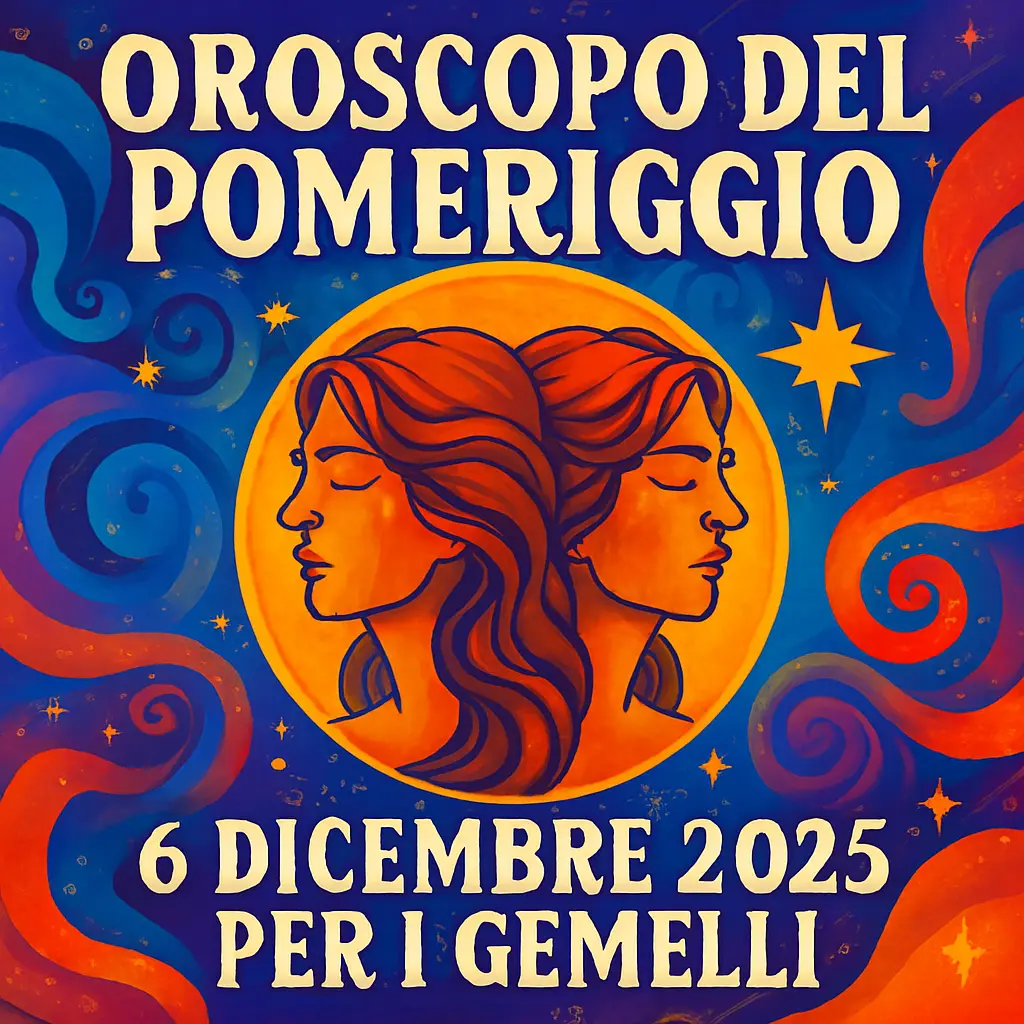 Oroscopo del pomeriggio – 6 dicembre 2025 per i Gemelli