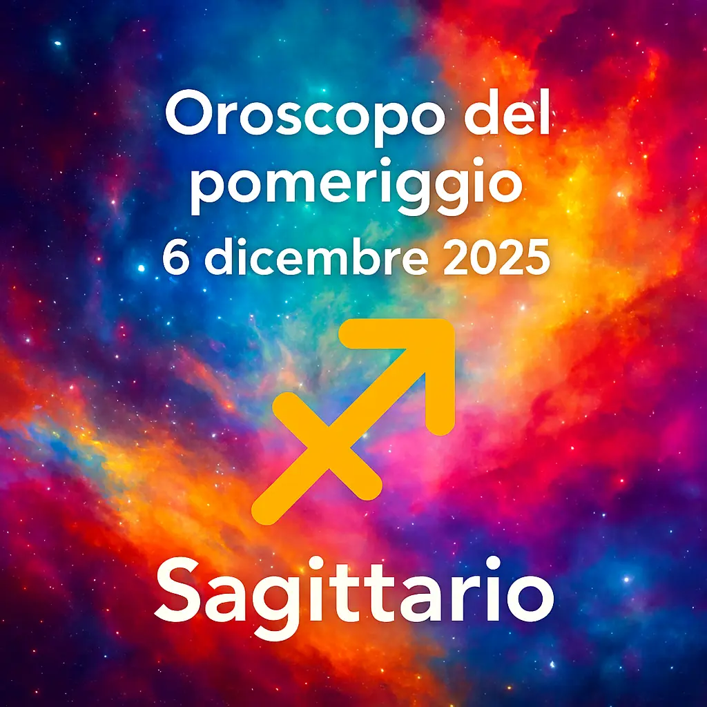 Oroscopo del pomeriggio – 6 dicembre 2025 per il Sagittario