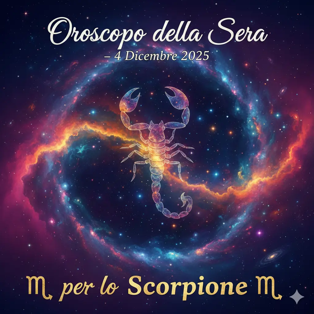 Oroscopo della Sera – 4 Dicembre 2025 per lo Scorpione