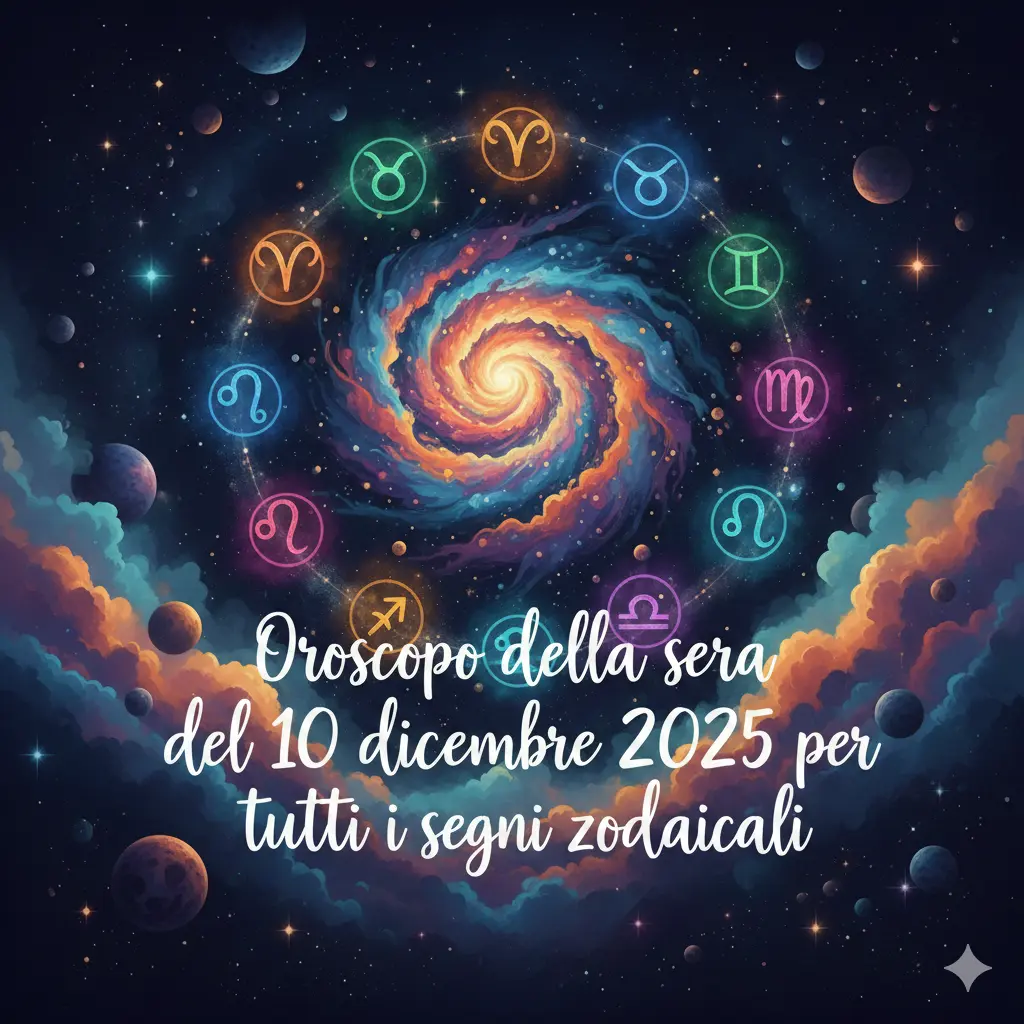 Oroscopo della sera del 10 dicembre 2025 per tutti i segni zodiacali