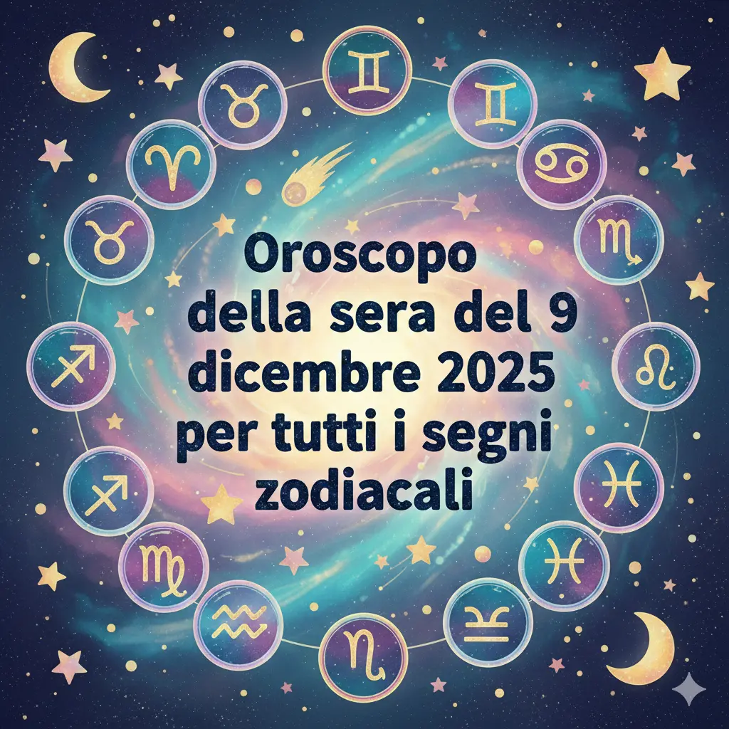 Oroscopo della sera del 9 dicembre 2025 per tutti i segni zodiacali